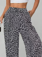 Leopard Print Wide Leg Pants | Trousers Wide Leg Pants from PHUNKYN
