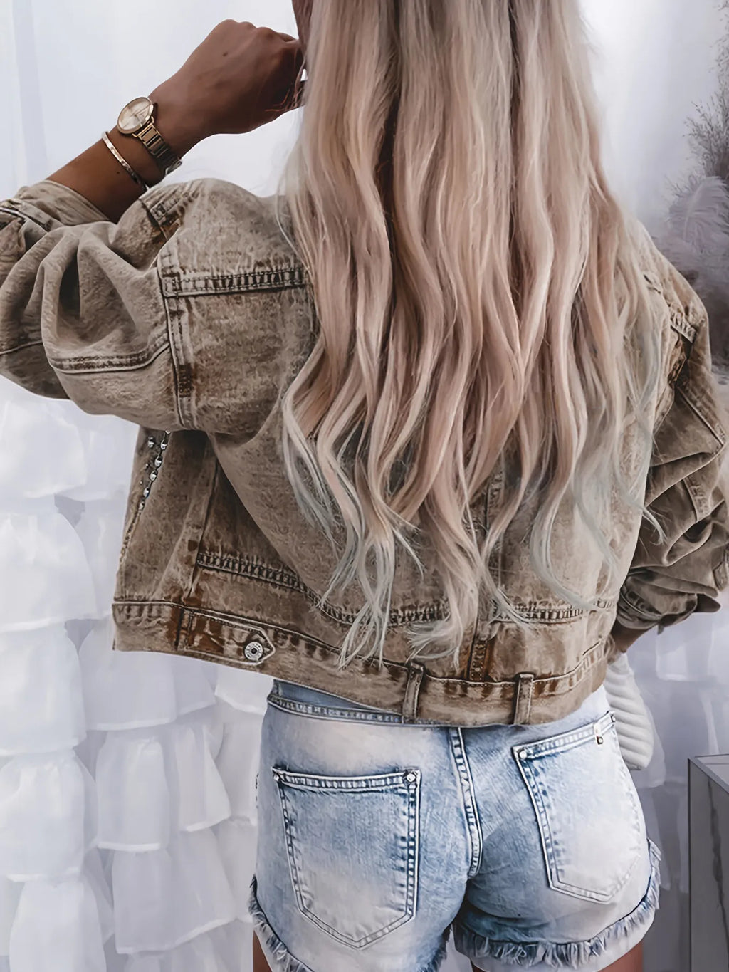 Studded Button Up Denim Jacket | Coats & Jackets Denim Jacket from PHUNKYN