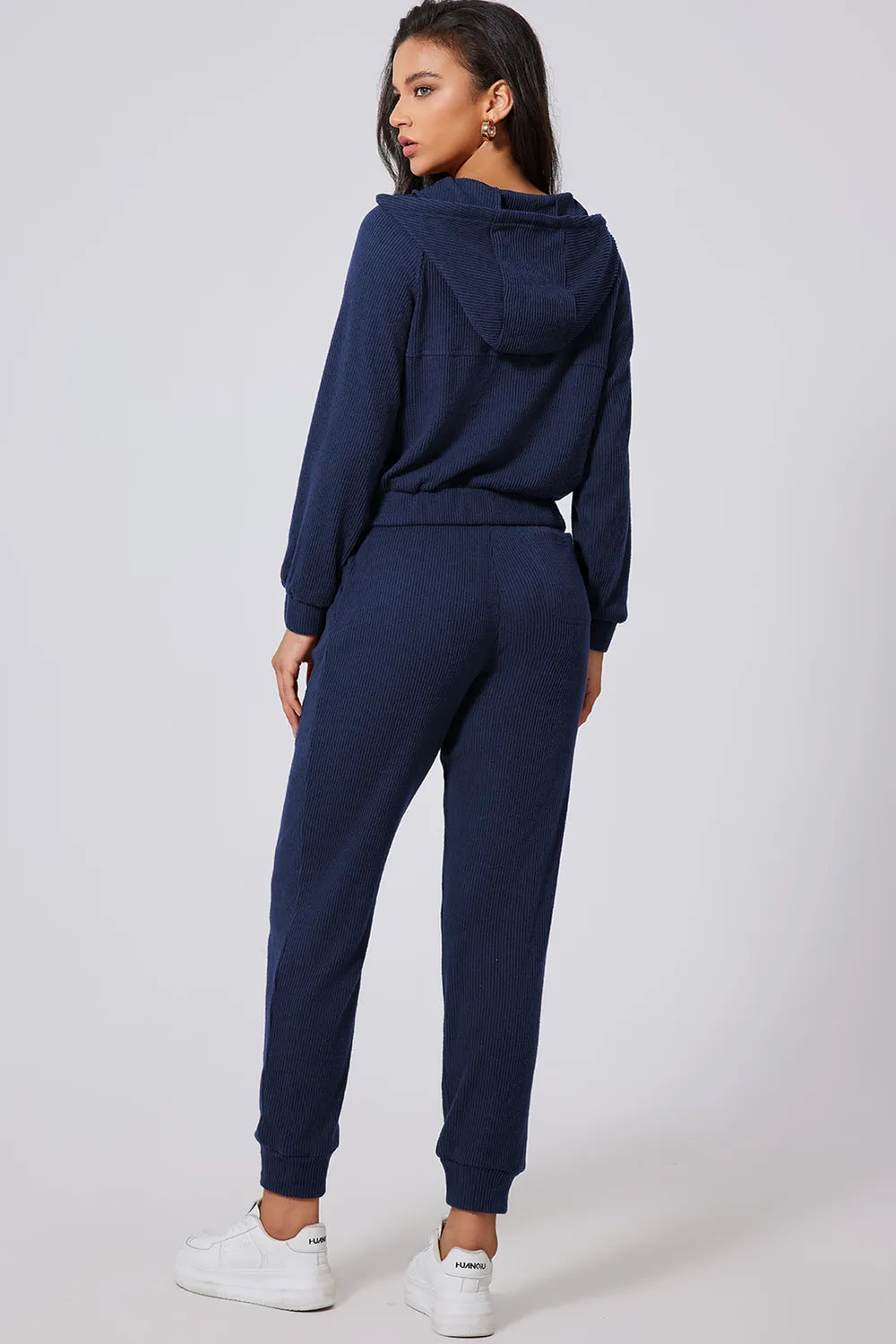Drawstring Half Zip Hoodie and Joggers Active Set | Outfit Sets Top and Pants Set from PHUNKYN