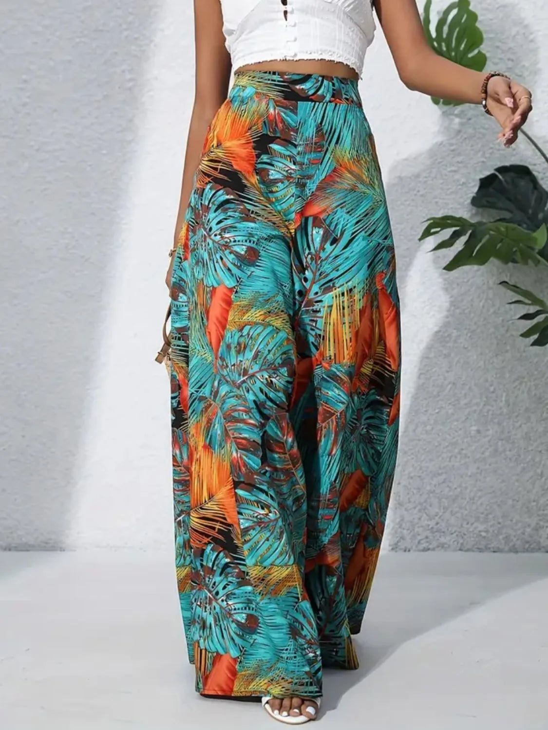 Printed High Waist Wide Leg Pants | Trousers Wide Leg Pants from PHUNKYN