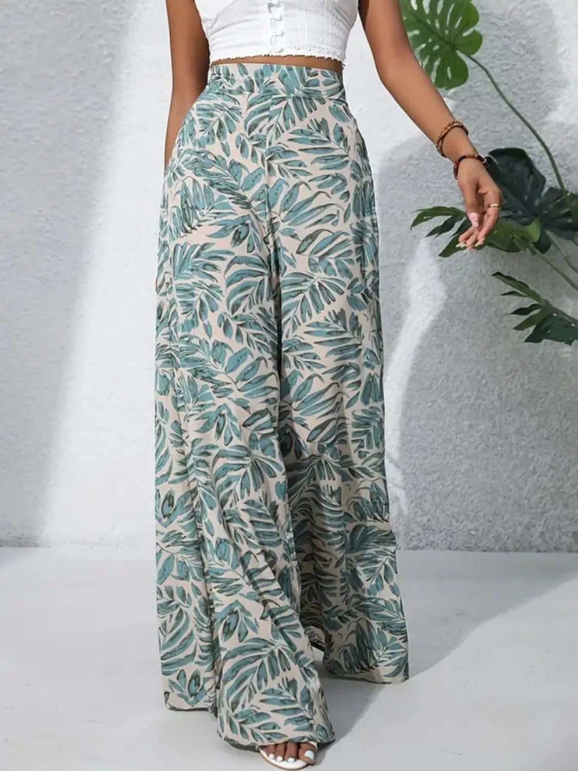 Printed High Waist Wide Leg Pants | Trousers Wide Leg Pants from PHUNKYN