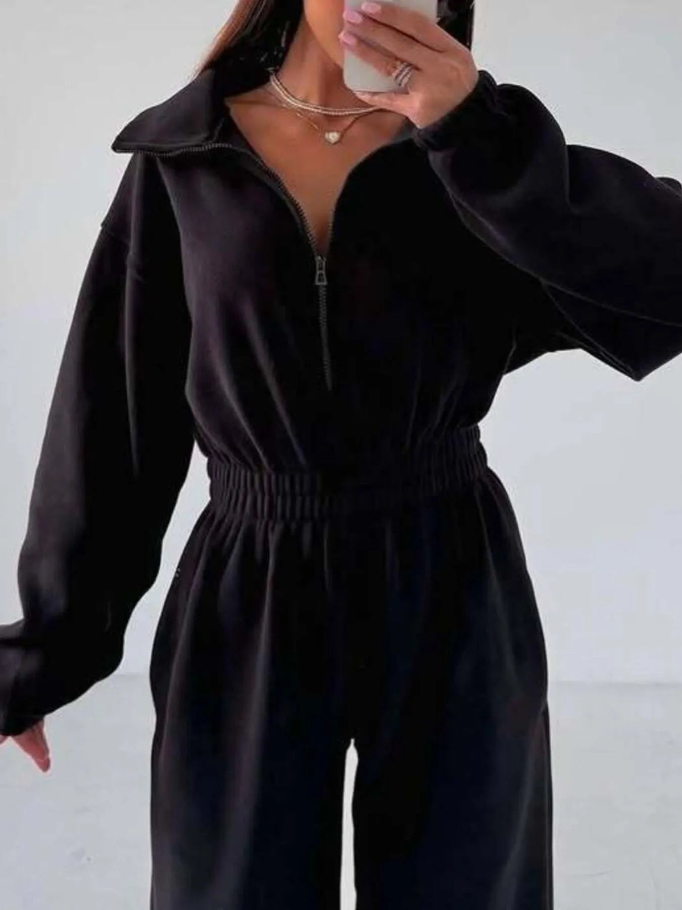 Zip Front Long Sleeve Jumpsuit | One-Pieces Jumpsuit from PHUNKYN