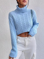 Cable-Knit Turtleneck Long Sleeve Sweater | Sweaters Sweater from PHUNKYN