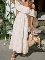 Ruched Off Shoulder Short Sleeve Midi Dress | Dresses Dress from PHUNKYN