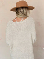 Round Neck Oversized Knit Top with Relaxed Fit | Sweaters Sweater from PHUNKYN