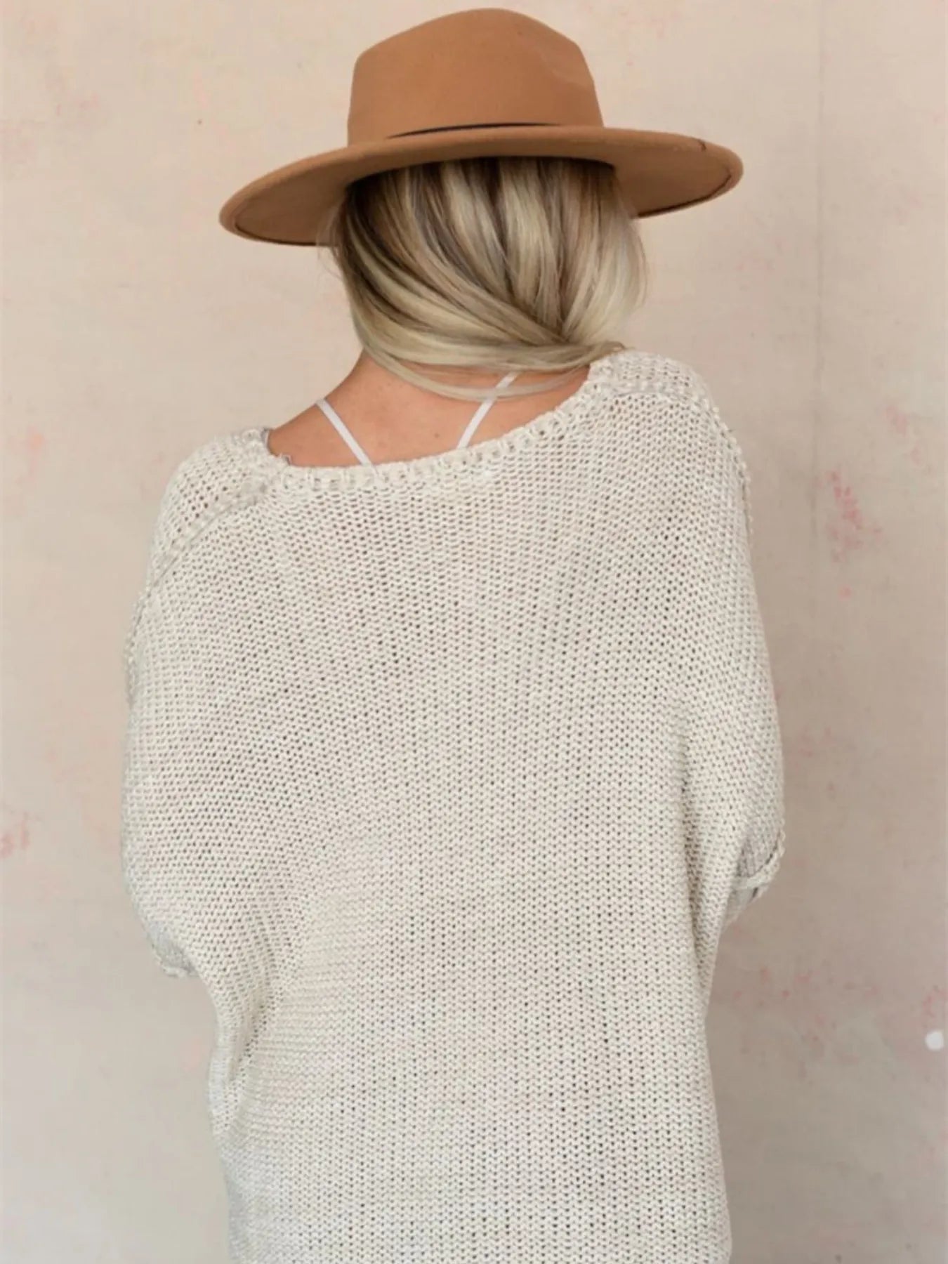 Round Neck Oversized Knit Top with Relaxed Fit | Sweaters Sweater from PHUNKYN