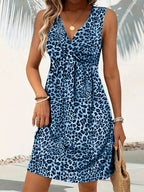 Leopard V-Neck Sleeveless Mini Dress | Dresses Mini Dress from PHUNKYN