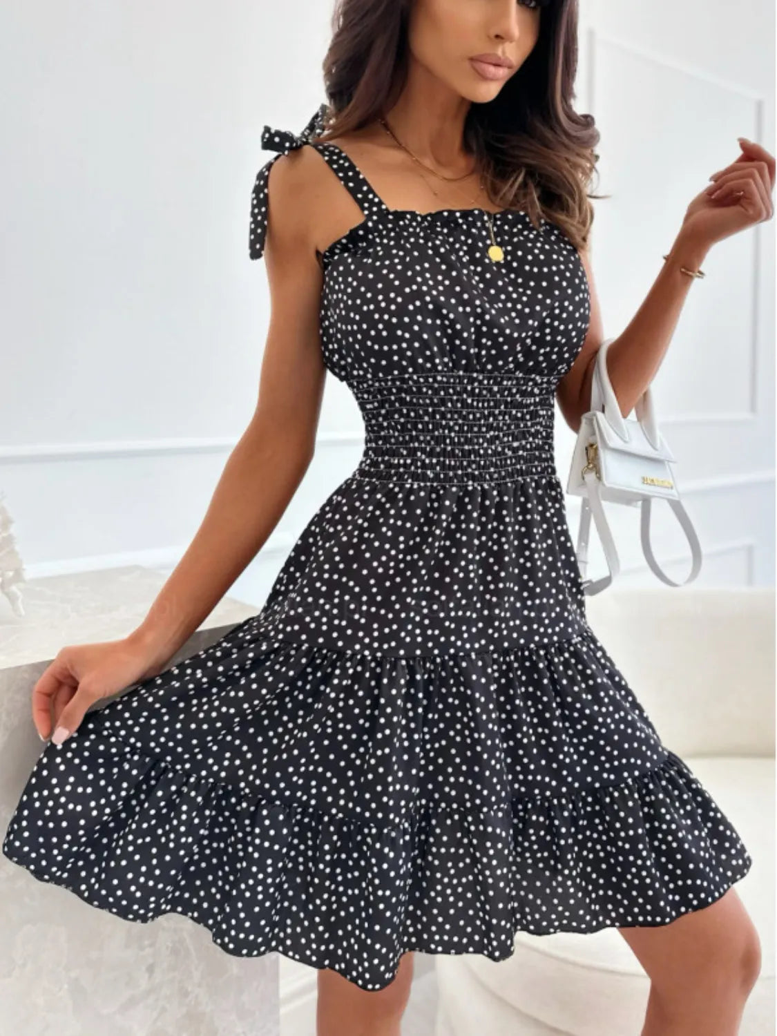 Polka Dot Square Neck Mini Cami Dress | Dresses Cami Dress from PHUNKYN