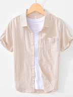 Men's Striped Collared Neck Short Sleeve Shirt | Shirts Shirts from PHUNKYN