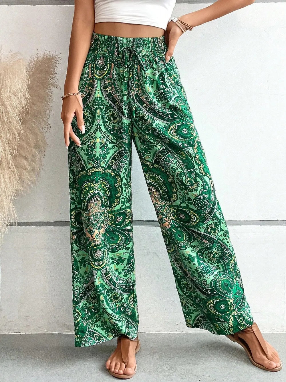 Printed Wide Leg Pants | Trousers Trousers from PHUNKYN