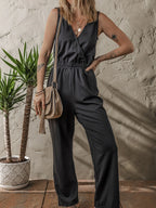 Wrap Surplice Sleeveless High Waist Jumpsuit | One-Pieces Jumpsuit from PHUNKYN
