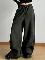 Wide Leg Pants with Drawstring Waist | Trousers Wide Leg Pants from PHUNKYN