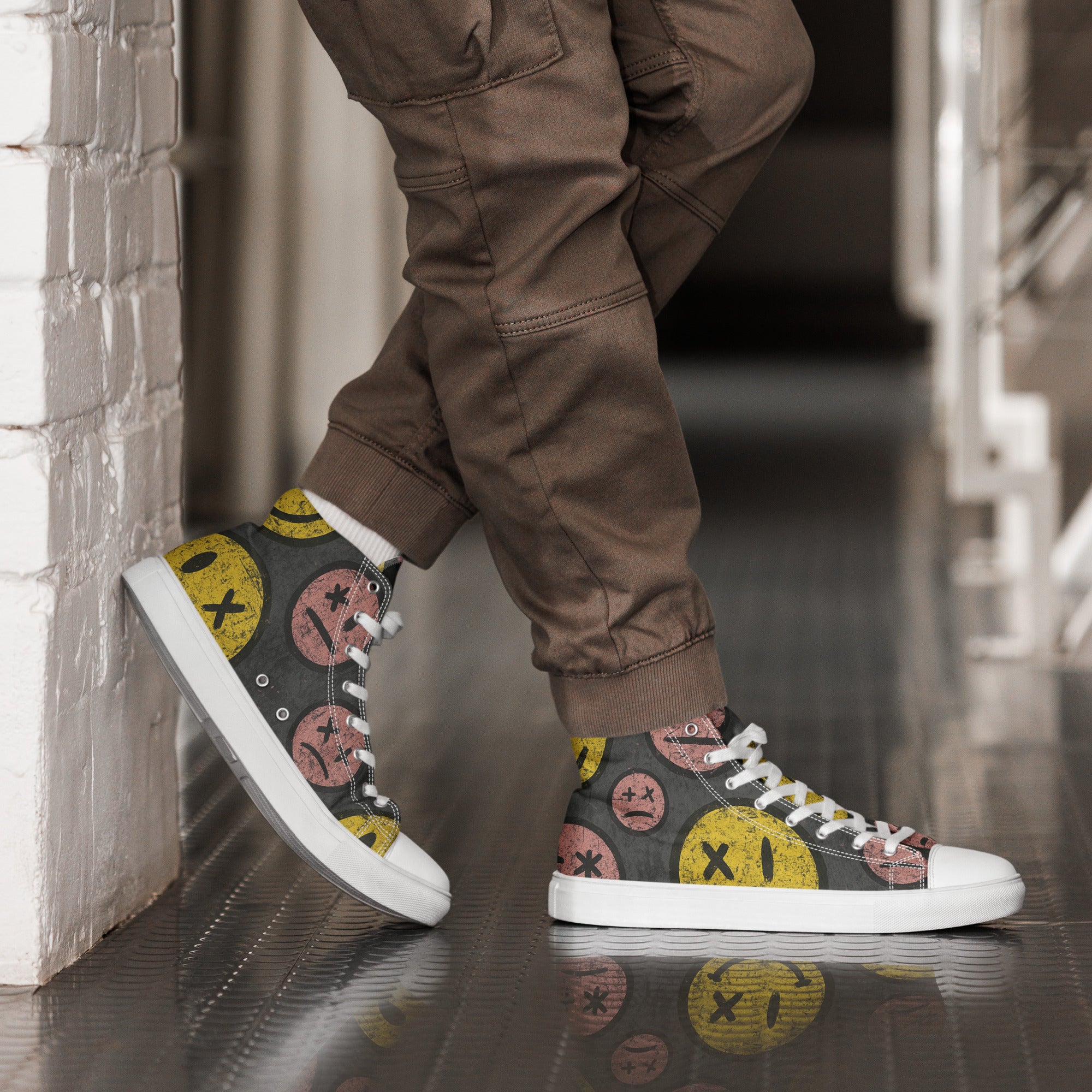 PHUNKYN SMILEY Men’s high top canvas shoes | Sneakers Sneakers from PHUNKYN