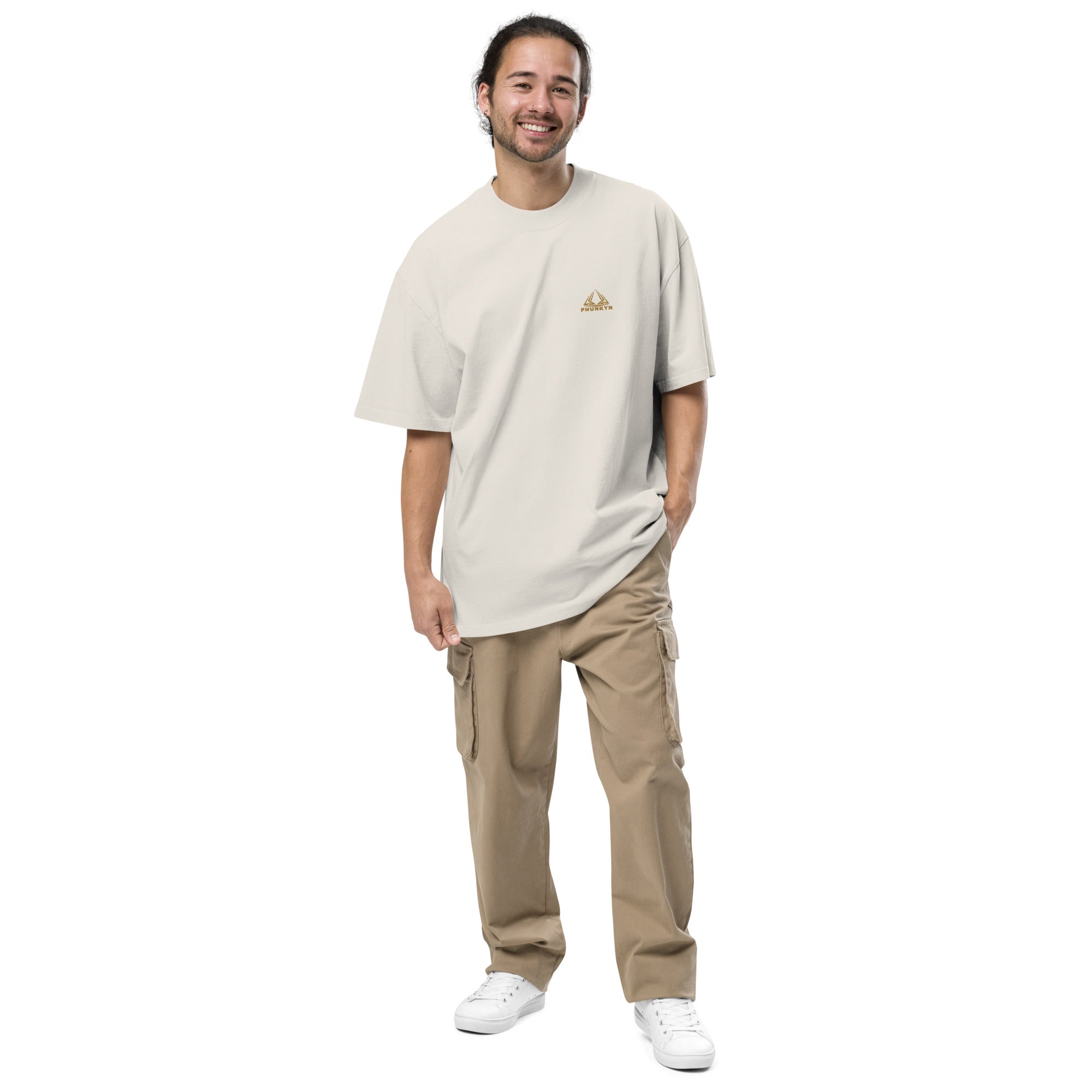 PHUNKYN Men's Oversized faded t-shirt (Embroidery) | T-Shirts Oversize T-Shirt from PHUNKYN