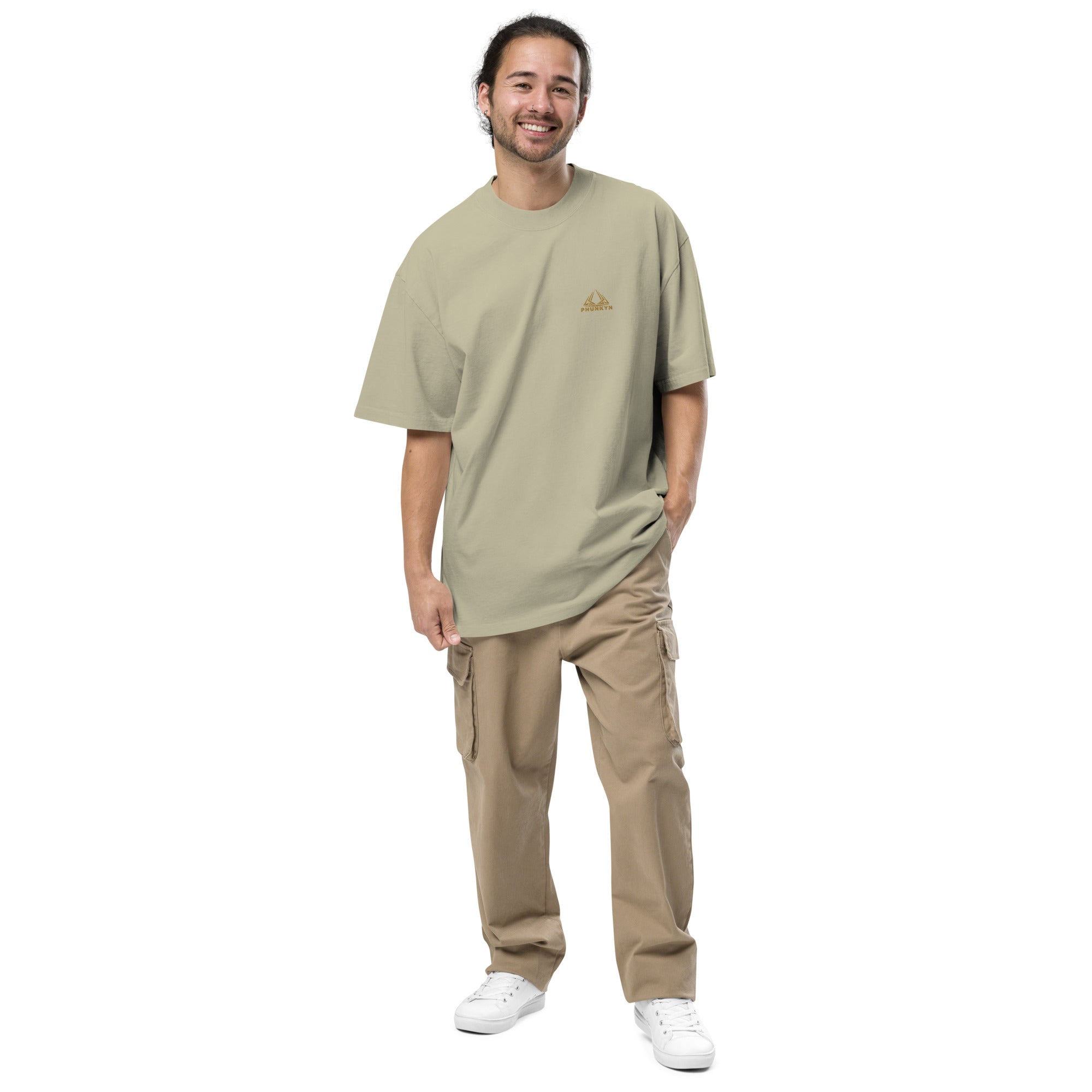 PHUNKYN Men's Oversized faded t-shirt (Embroidery) | T-Shirts Oversize T-Shirt from PHUNKYN