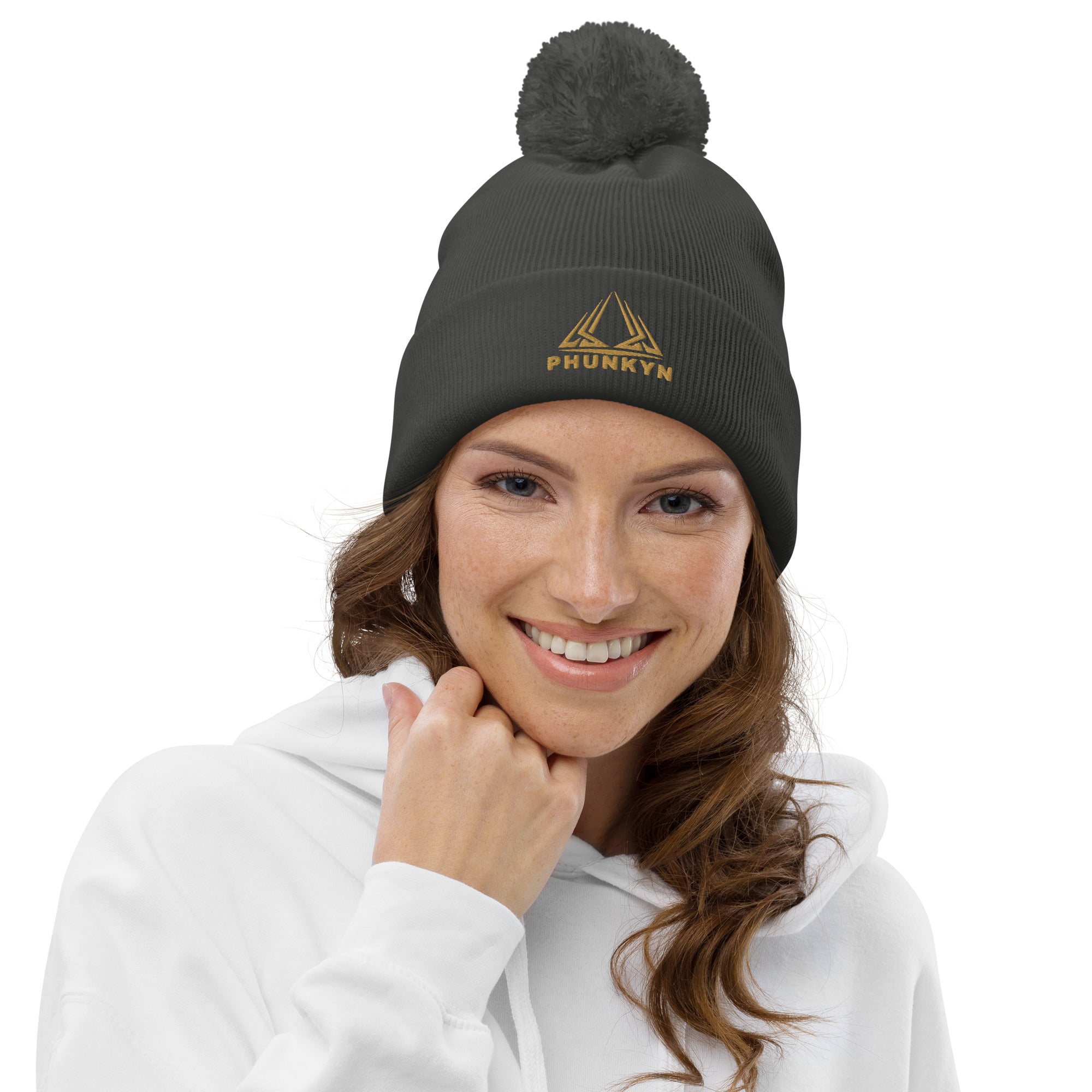 PHUNKYN Logo Pom pom beanie (Embroidery) | Beanies Beanie from PHUNKYN