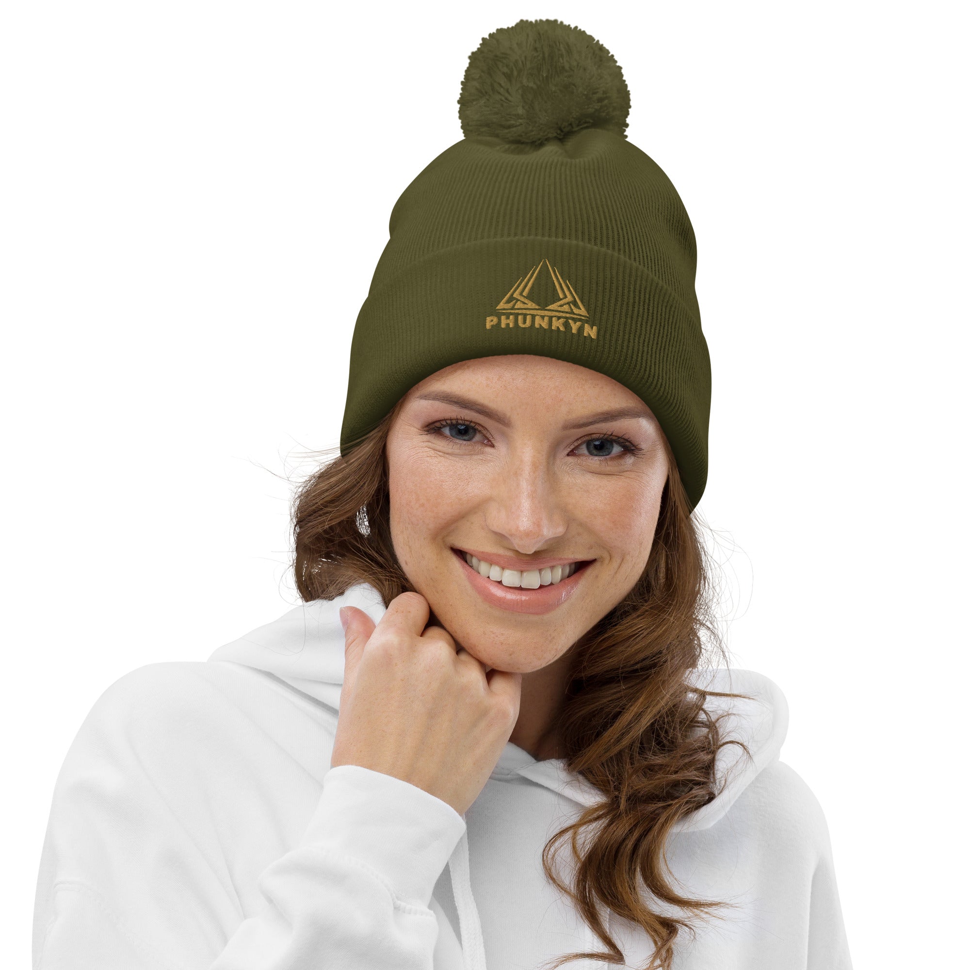 PHUNKYN Logo Pom pom beanie (Embroidery) | Beanies Beanie from PHUNKYN